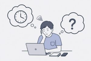 時間で悩む男性_治療院サロン集客の悩み