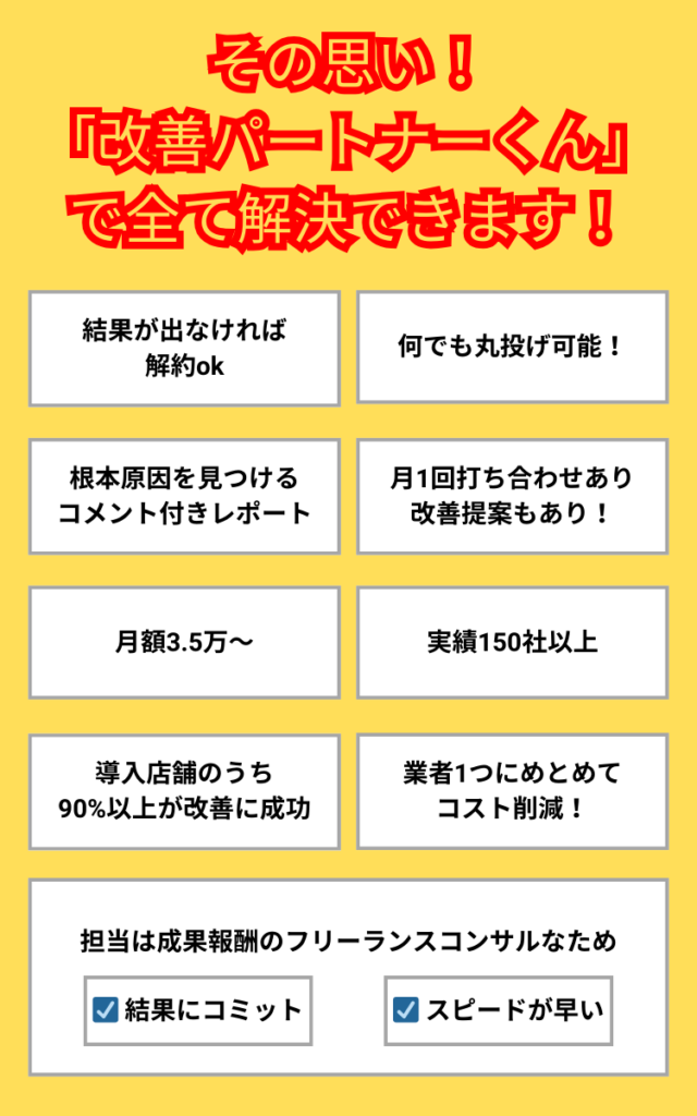 治療院サロン専門のWeb集客が月額制で丸投げできる「改善パートナーくん」のサービス特徴